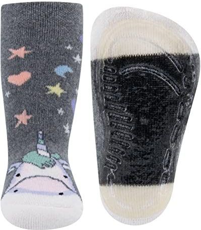 Ewers - Antislip Sokken - Grijs - Unicorn - 1 Paar Kindersokken