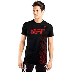 Venum UFC Authentic Fight Week T-shirt, korte mouwen, voor heren, Zwart/Rood, M
