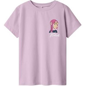 Name it kids Meisjes Nkfdisara Boredofd Ss RLX Top Box Sky, Winsome Orchid, 134-140