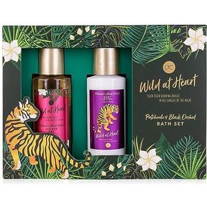 Accentra ""WILD AT HEART"" cadeauset in aantrekkelijke verpakking met 100 ml douchegel en 100 ml bodylotion met een fruitige geur van patchouli & zwarte orchidee