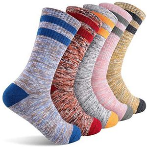 Feideer Wandelsokken, voor dames, multi-pack outdoor recreatie sokken, vochtafvoerende crewsokken, 4.5-7