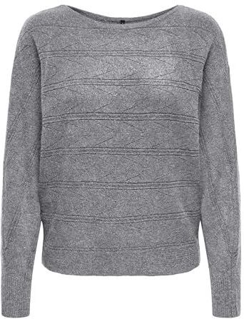 Onljeanett Life Ls Batwing O-Neck Cc KNT, Medium grijs (grey melange), XS