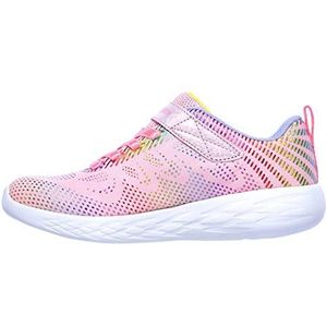 Skechers Go Run 600 Shimmer Speeder Sneaker voor meisjes, Lichtroze Mesh Multi Foil Trim, 31 EU