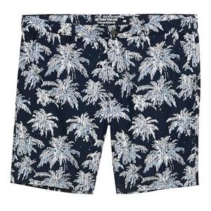 TOM TAILOR Plussize bermuda voor heren, 37972 - Navy Blue Streep Palm Design, 46 Grote maten