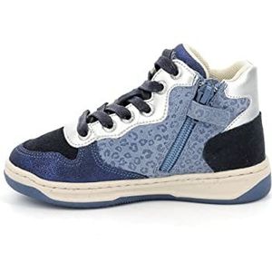 Kickers Kicklax sneakers voor meisjes, Marineblauw luipaard, 27 EU