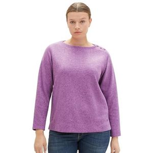 TOM TAILOR Dames Plussize Sweatshirt, 33963 - Mauvy Plum Melange, 48/Grote Maten