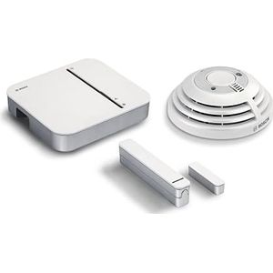 Bosch Smart Home Starterset inbraakbeveiliging met rookmelder en deur-/raamcontact, met app-bediening, compatibel met Apple Homekit - Amazon Edition