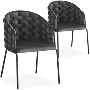 Menzzo Tricotane stoel, donkergrijs, L 53 x D 56,5 x H 79,5 cm