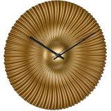 TFA Dostmann analoge wandklok Rokoko, 60.3520.53, modern waaier design, extravagante gouden wijzerplaat, radiogestuurde klok, goud, Ø 330 mm