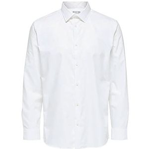 SELECTED HOMME Heren vrijetijdshemd SLHSLIMETHAN - Slim Fit XS S M L XL XXL 3XL, wit (bright white), 3XL