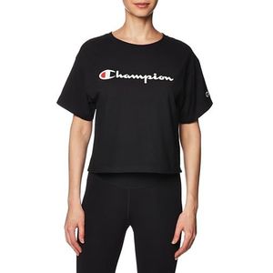 Champion The Cropped Graphic Tee T-shirt voor dames, Zwart-550757, L