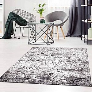 carpet city Vloerkleed, laagpolig, modern abstract patroon, in gemêleerde grijstinten, grijs, woonkamer, maat 160/225 cm