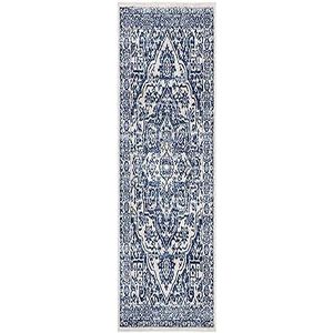 Safavieh Traditioneel rechthoekig tapijt voor binnen, collectie Brentwood BNT832, in donkerblauw/lichtgrijs, 91 x 152 cm