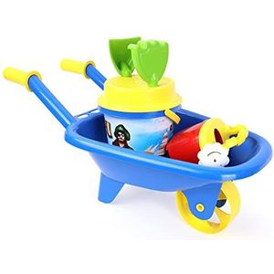 BLUE SKY - Kruiwagen met accessoires - Strandspel - 045301 - Multicolor - Vrij rollend voertuig - Plastic - Kinder speelgoed - Buitenspel - Zand - 20 cm - Vanaf 18 maanden