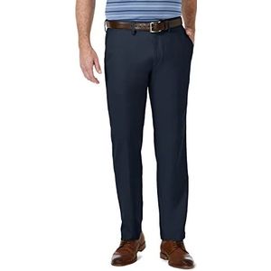 Haggar Men's Cool 18 Pro Straight Fit Flat Front Casual Pant, Navy, 33W x 30L