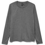 Vero Moda - VMPAULINA LS T-SHIRT GA JRS NOOS - Shirt - Medium Grey Melange - Lange Mouwen