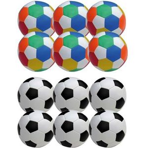 alldoro 63094 Softball Ø 10 cm, 4 ballen 8 speelballen, zachte voetbal van schuim, kinderbal voor binnen en buiten, voetbalpak voor kinderen en baby's vanaf 0 maanden, set van 12 zwart/wit + kleurrijk