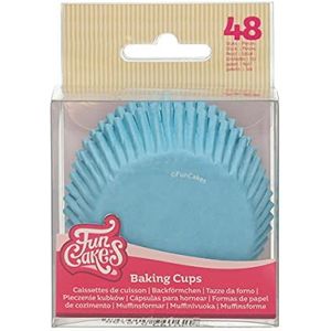 FunCakes Baking Cups Lichtblauw: Perfect voor alle cupcakes, Cupcakes en meer, Taart decoratie, pk/48