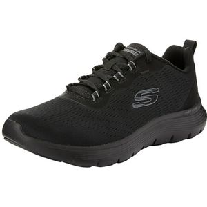 Skechers Flex Appeal 5.0 Low-Top Sneaker voor dames, Zwarte Mesh Grijze Trim, 41 EU