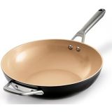 Keramische Wokpan - Terracotta-Grijs - 28 cm - Vaatwasmachinebestendig