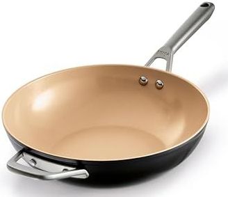 Keramische Wokpan - Terracotta-Grijs - 28 cm - Vaatwasmachinebestendig