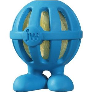 JW JW47011 Crackle Cuz, rubberen bal met een kunststof flessenhart voor honden, M