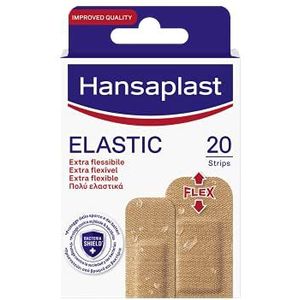 Hansaplast ELASTISCHE patches, waterdichte en flexibele gewrichtspatches, Flexibele pleister die zich aanpast aan bewegingen, 1 verpakking van 20 stuks in 2 formaten