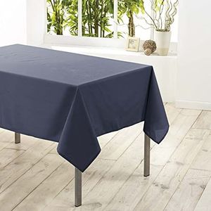 Donkergrijs tafelkleed van polyester met formaat 140 x 200 cm - Basic eettafel tafelkleden