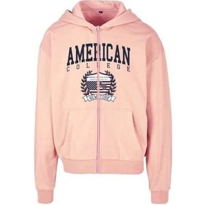 AMERICAN COLLEGE USA Sweatshirt met ritssluiting, roze, kinderen, maat 10 jaar, model Ac12, 100% katoen, Roze, 10 Jaar
