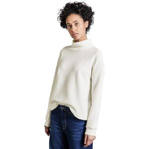 Street One Damesshirt met fijne structuur, off-white, 38