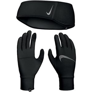 Nike Heren Essential hoofdband en handschoenen, zwart/zilver, L/XL