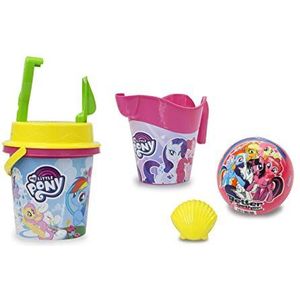 JAMARA 410130 My Little Pony Zandemmerset met gieter 7-delig, officieel gelicentieerd, emmer, schepje, handhark, vormpje, gieter, bal, zandzeef