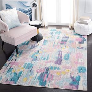 Safavieh Grace Abstract tapijt, geweven polypropyleen tapijt in roze/turquoise, 160 x 230 cm