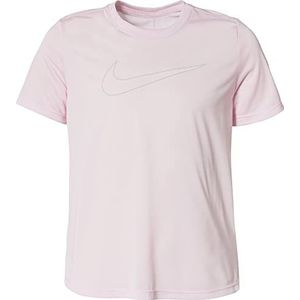 Nike Dry Fit One Gx T-shirt voor kinderen, uniseks, Roze Foam/Lt Smoke Grey, 110