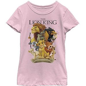 Disney Lion King Tall Cast Girl's Solid Crew Tee, Light Pink, X-Small, Rosa, XS