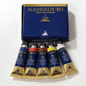 Maimeri PURO, olieverfset met 5 x 15 ml aluminium buizen gesorteerd 15 ml (confezione da 1)