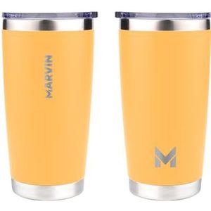 MARVIN THE WARMED Thermosfles van roestvrij staal, houdt 12 uur koud, houdt 8 uur, waterfles van roestvrij staal, BPA-vrij, lekvrij deksel, vanille sour