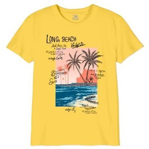 Republic Of California T-shirt ""Gratitude Love"" GIREPCZTS045 meisjes, geel, maat 08 jaar, Geel, 8 Jaren