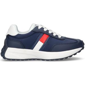 Tommy Hilfiger, Veterschoenen met logo aan de zijkant voor dames, blauw, maat 31, Blauw, 31 EU