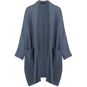 ApartFashion APART Gebreide damesjas met vleermuismouwen, cardigan, sweater, blauw, normaal, blauw, M