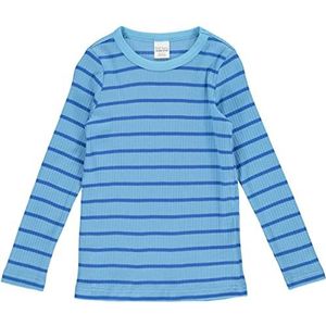 Fred's World by Green Cotton Jongens Alfa Stripe L/S T T-shirt, Bunny Blue, 104 cm