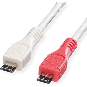 USB Micro B naar USB Micro B OTG oplaadkabel - USB2.0 - tot 1A / wit - 0,30 meter