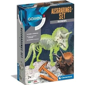 Clementoni 59273 Galileo Discovery – opgravingsset triceratops, spannend speelgoed voor kinderen, opgraven van dinosaurusfossielen, voor kleine onderzoekers vanaf 7 jaar