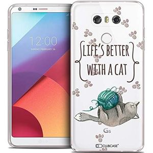 Caseink - Beschermhoes voor LG G6 [Crystal Beschermhoes Case Gel HD Collectie Quote Design Life's Better with a Cat - Flexibel - Ultra dun - Gedrukt in Frankrijk]