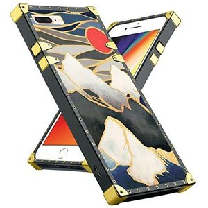 Beschermhoes voor iPhone 7/8 Plus met vierkante randen, Hill flexibel, premium anti-kras-beschermhoes voor iPhone 7/8 Plus
