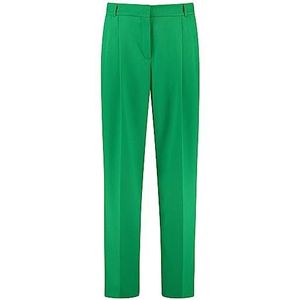Taifun Brede broek voor dames, wijde pijpen, stof, combi, lange wijde broek, effen kleur, normale lengte, Cosmic Green, 46