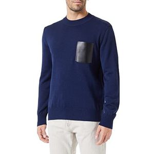 Sisley Mens L/S 129MS1014 Sweater, Blue 93D, L