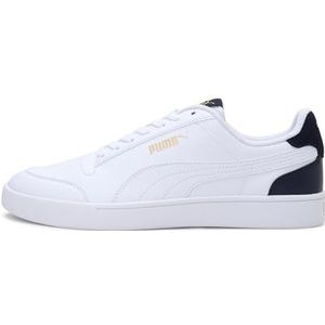 Puma Shuffle Sneaker uniseks-volwassene, Wit (White Peacoat Team Gold), 40.5 EU