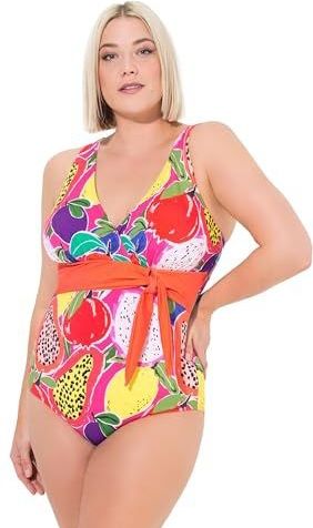 Ulla Popken - Violetta - Badpak - Roze - Eendelig met Buikriem