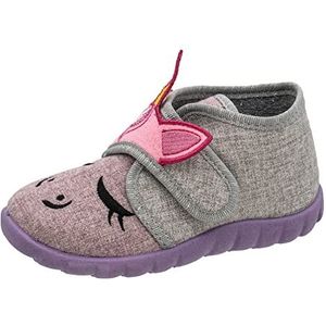Fischer Flexi pantoffels voor meisjes, grijs/roze., 19 EU